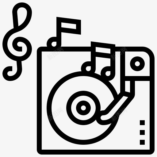 唱片dj播放svg_新图网 https://ixintu.com 唱片 dj 播放 歌曲 摇滚 系列 0000068