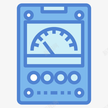 电压表电工20蓝色图标