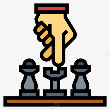 国际象棋运动203线颜色图标
