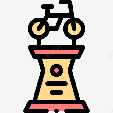 奖杯自行车赛16线性颜色图标