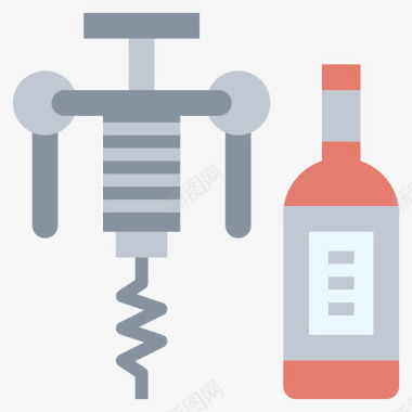开瓶器葡萄酒16扁平图标