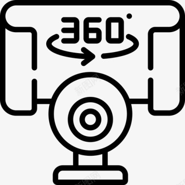 360摄像头虚拟现实113线性图标