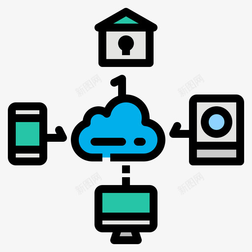 云数据物联网140线颜色svg_新图网 https://ixintu.com 数据 联网 颜色