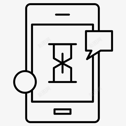 等等沙漏手机svg_新图网 https://ixintu.com 等等 沙漏 手机 时间 移动 应用程序 常规 集合