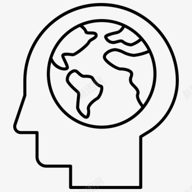 全球首脑商业头脑图标