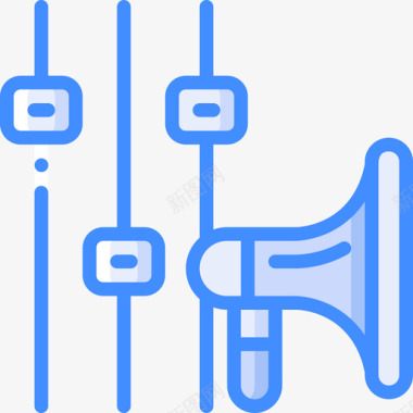 扩音器在线营销49蓝色图标