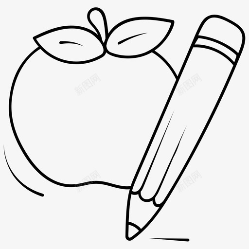 基础学习字母表苹果svg_新图网 https://ixintu.com 学习 基础 字母表 苹果 水果 名称 小学 教育 线图 图标