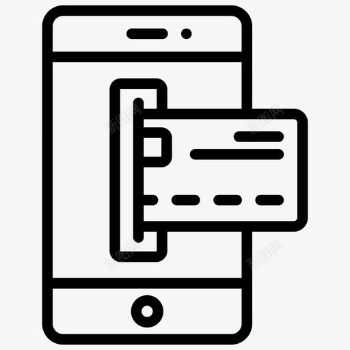 移动卡支付卡支付数字支付svg_新图网 https://ixintu.com 支付 移动 电子商务 数字 在线支付 安全 购物 线路 图标