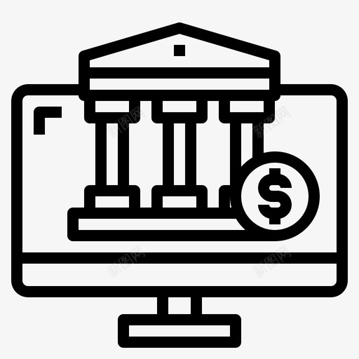 银行金融科技50线性svg_新图网 https://ixintu.com 银行 金融 科技 线性
