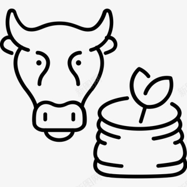 奶牛复合物农业图标