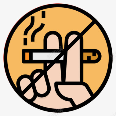 禁止吸烟胆固醇1线性颜色图标