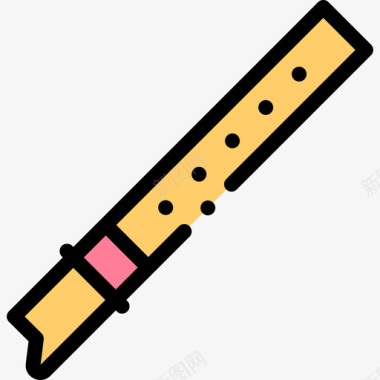 长笛乐器61线型颜色图标