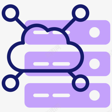 云存储数字商务6线性颜色图标