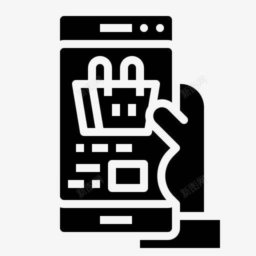 购物应用程序购买在线svg_新图网 https://ixintu.com 购物 应用程序 购买 在线 智能 手机 实心