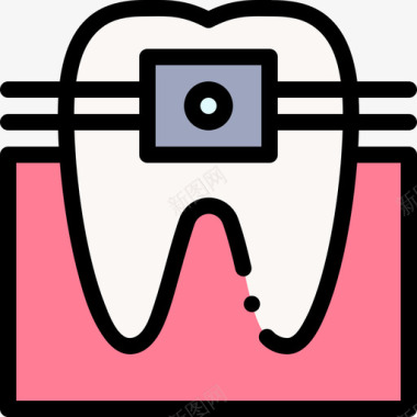 牙套牙科护理43线性颜色图标