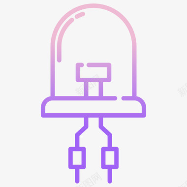 二极管电工22轮廓梯度图标