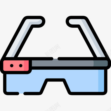 智能眼镜虚拟现实112线性颜色图标