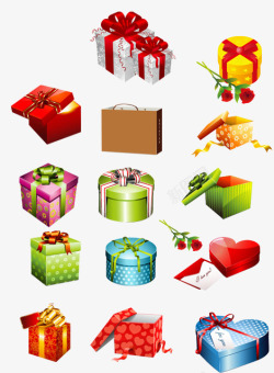 新年各种礼物盒北坤人喜庆抽奖红包礼物素材