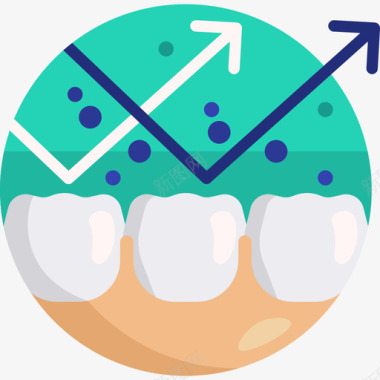 牙菌斑牙科护理45扁平图标