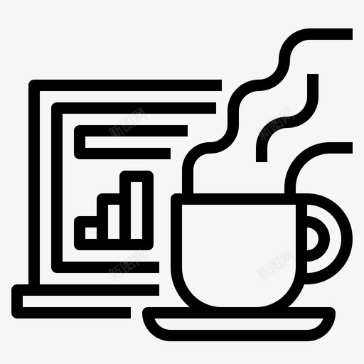 笔记本电脑商务咖啡svg_新图网 https://ixintu.com 笔记本 电脑 商务 咖啡 杯子 咖啡店 轮廓