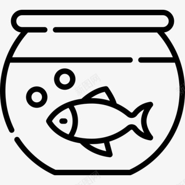 鱼缸家庭生活51线性图标