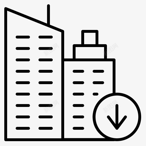 动作箭头建筑svg_新图网 https://ixintu.com 动作 箭头 建筑 向下 下载 房地产 细线