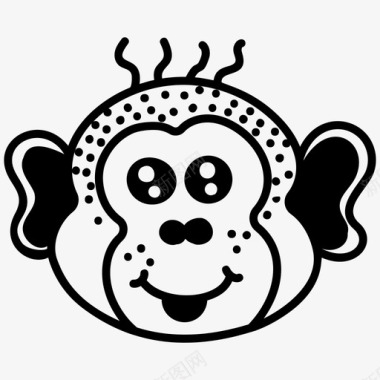 黑猩猩猴子卡通动物猴子动物图标
