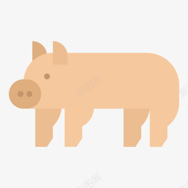 猪食品和饮料16扁平图标