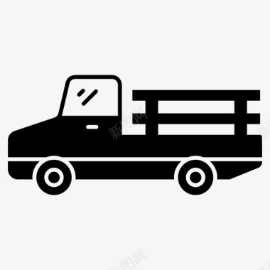 平板卡车交货运输装载机图标