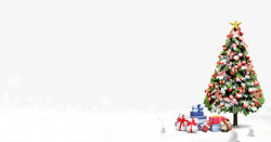 礼品盒系列圣诞节系列免扣雪地雪花圣诞树礼品盒圣诞节系列高清图片