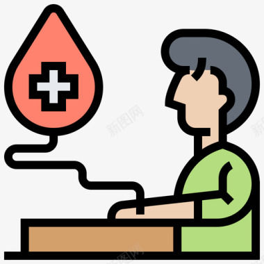 献血献血76线色图标