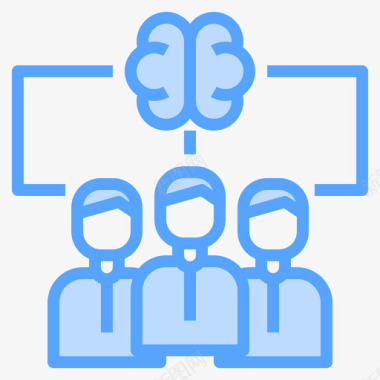 团队合作大脑概念10蓝色图标