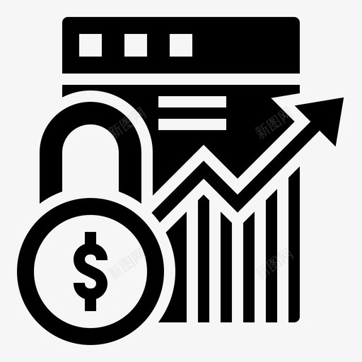 固定收益财务锁svg_新图网 https://ixintu.com 固定 收益 财务 安全 策略 glyph 0000010