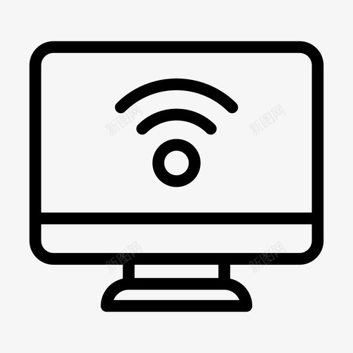 屏幕信号连接wifisvg_新图网 https://ixintu.com 屏幕 信号 连接 wifi 无线 网络 络线 字形