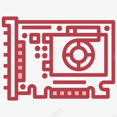 视频卡计算机组件9红色图标