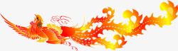 手绘水彩凤凰水墨火焰中国风透明图案64手绘水彩凤凰素材