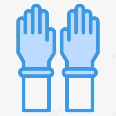 手套冠状病毒74蓝色图标