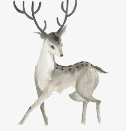 水彩手绘梦幻麋鹿小鹿免扣透明92水彩手绘梦幻麋鹿小素材