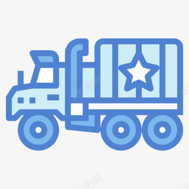 军用卡车士兵6蓝色图标