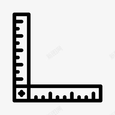 直尺绘图工具线条图标