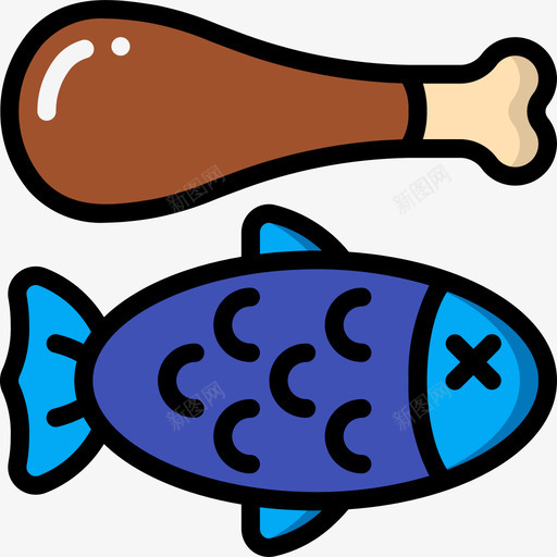 肉饮食与健身2线性颜色svg_新图网 https://ixintu.com 饮食 健身 线性 颜色