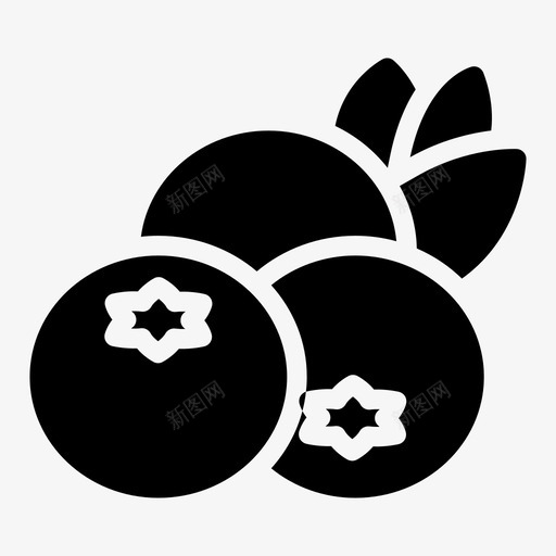 蓝莓樱桃吃svg_新图网 https://ixintu.com 食物 蓝莓 樱桃 水果 字形