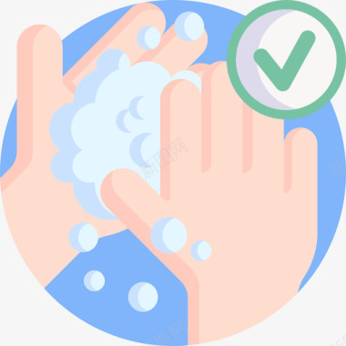 洗手防护措施5扁平图标