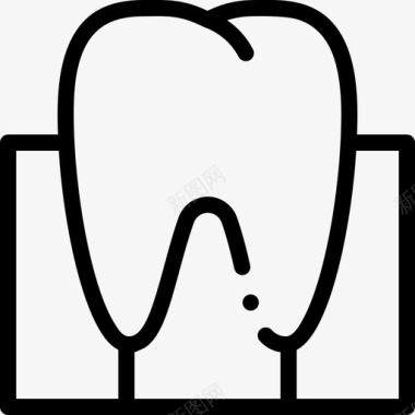 牙齿牙齿护理44线性图标