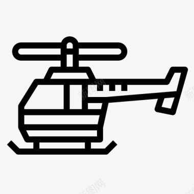 直升机飞机10直线型图标