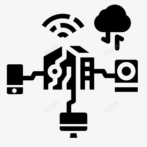 智能家居物联网144固态svg_新图网 https://ixintu.com 智能家居 联网 固态