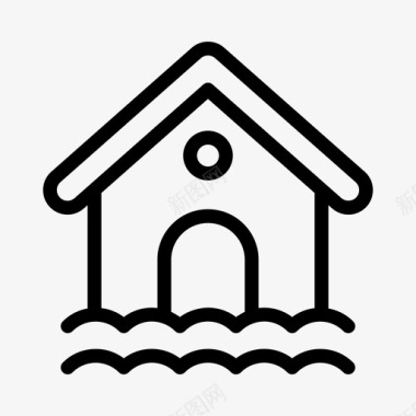 房屋洪水房屋保险图标