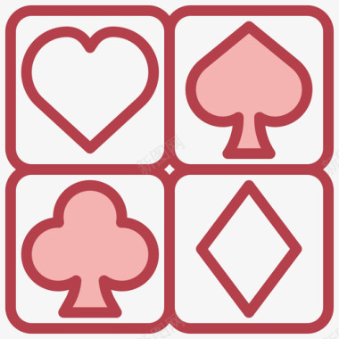 纸牌游戏赌场100红色图标