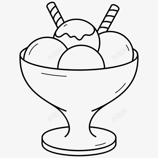 冰淇淋碗甜点冷冻食品svg_新图网 https://ixintu.com 冰淇淋 甜点 冷冻食品 圣代