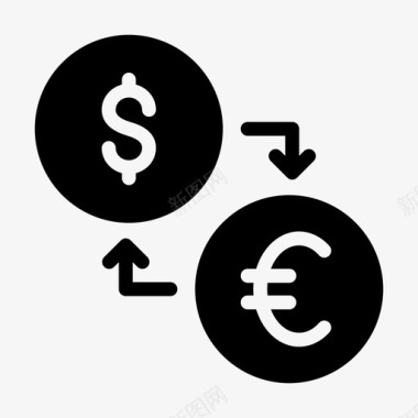 兑换美元欧元货币转账图标